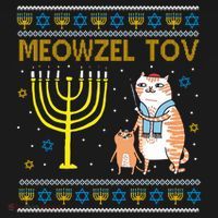 Meowzel Tov Ugly Hanukkah Cat Funny Women's Hoodie thumb 2