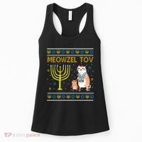 Meowzel Tov Ugly Hanukkah Cat Funny Women's Tank Top thumb 0