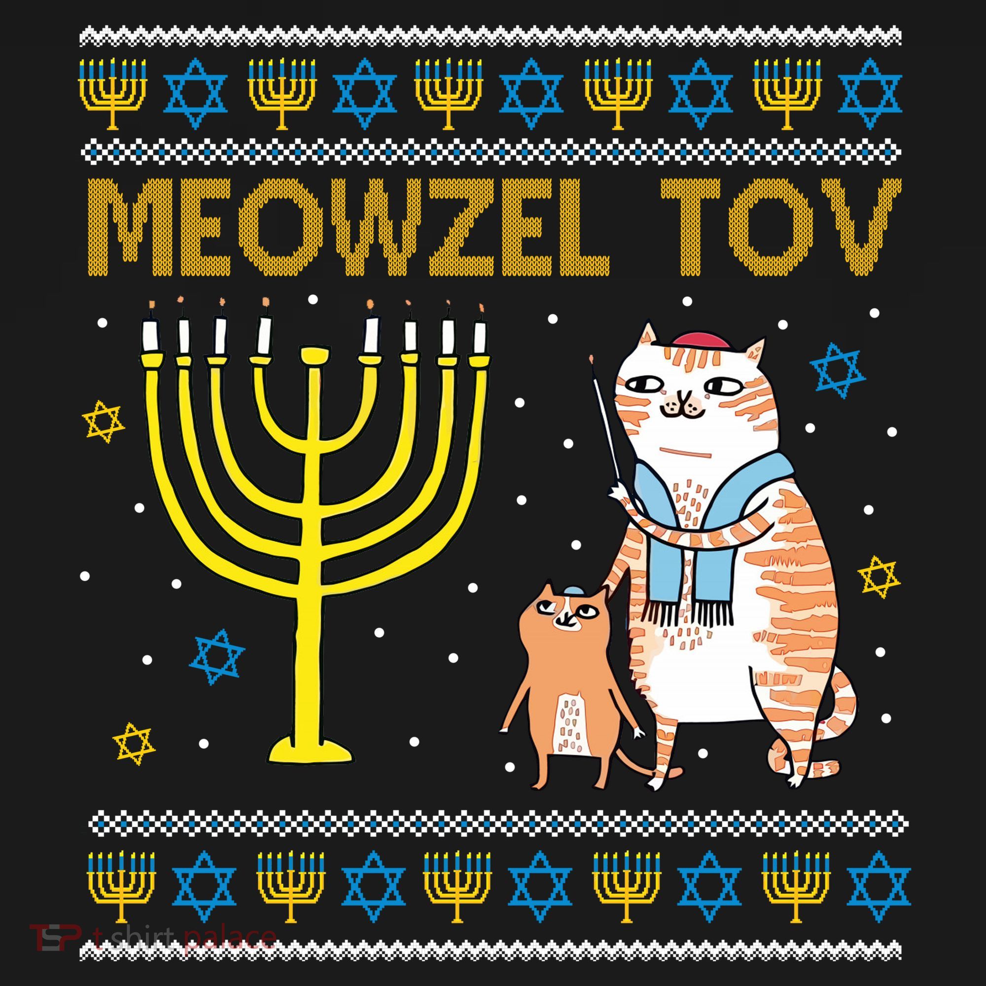 Meowzel Tov Ugly Hanukkah Cat Funny Women's Tank Top