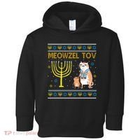 Meowzel Tov Ugly Hanukkah Cat Funny Toddler Hoodie thumb 0