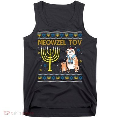 Meowzel Tov Ugly Hanukkah Cat Funny Tank Top