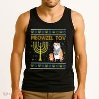 Meowzel Tov Ugly Hanukkah Cat Funny Tank Top thumb 3