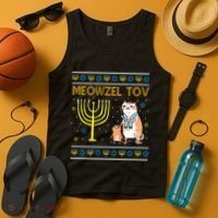 Meowzel Tov Ugly Hanukkah Cat Funny Tank Top thumb 4