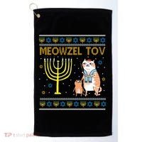 Meowzel Tov Ugly Hanukkah Cat Funny Golf Towel thumb 0