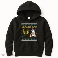 Meowzel Tov Ugly Hanukkah Cat Funny Kids Hoodie thumb 0