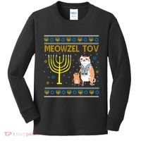 Meowzel Tov Ugly Hanukkah Cat Funny Kids Long Sleeve Shirt thumb 0