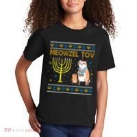 Meowzel Tov Ugly Hanukkah Cat Funny Kids T-Shirt thumb 2