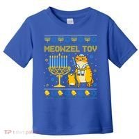 Meowzel Tov Ugly Hanukkah Sweater Cat Chanukah Jew Menorah Toddler T-Shirt thumb 0