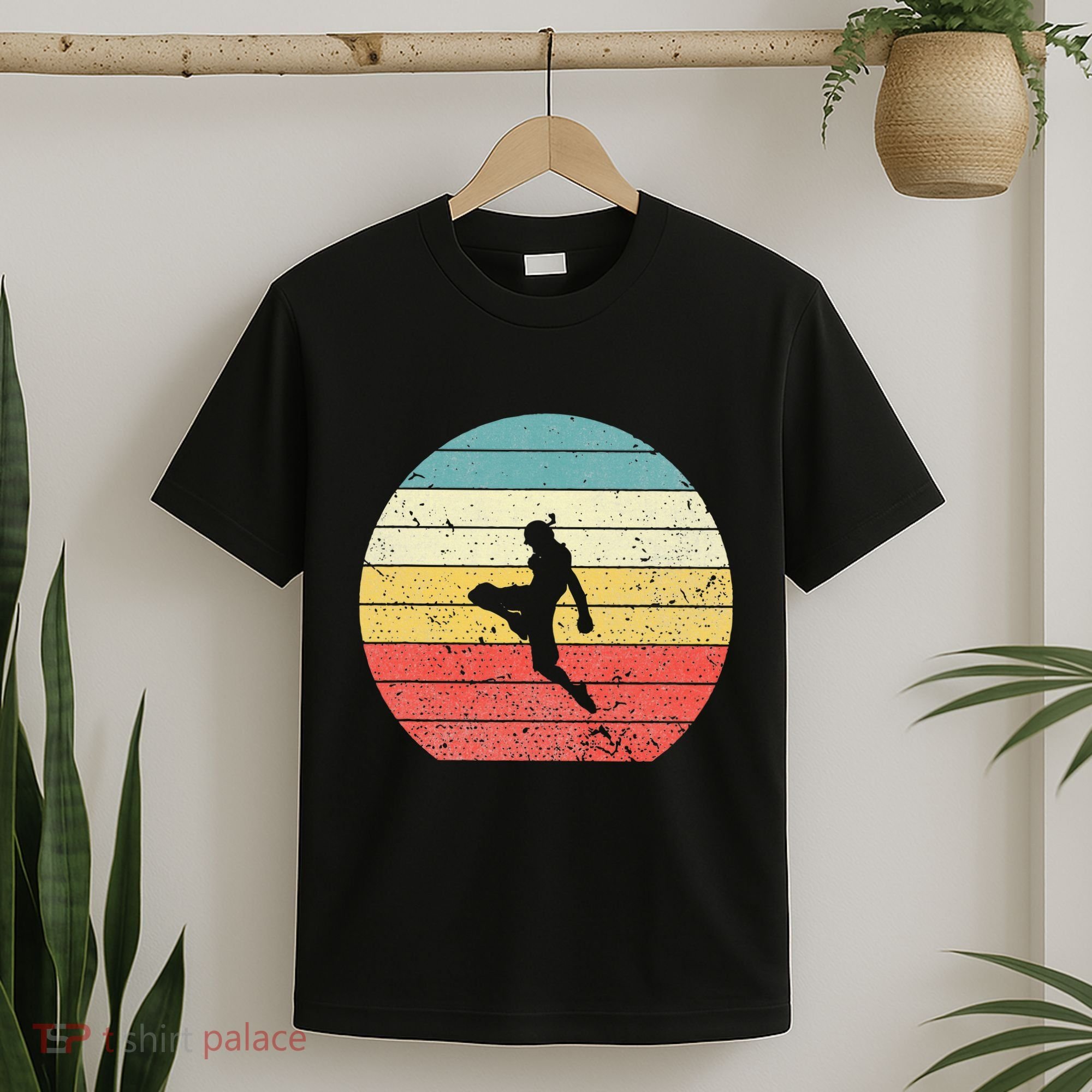 Muay Thai Vintage Retro Sunset Thai Boxing Kick T-Shirt