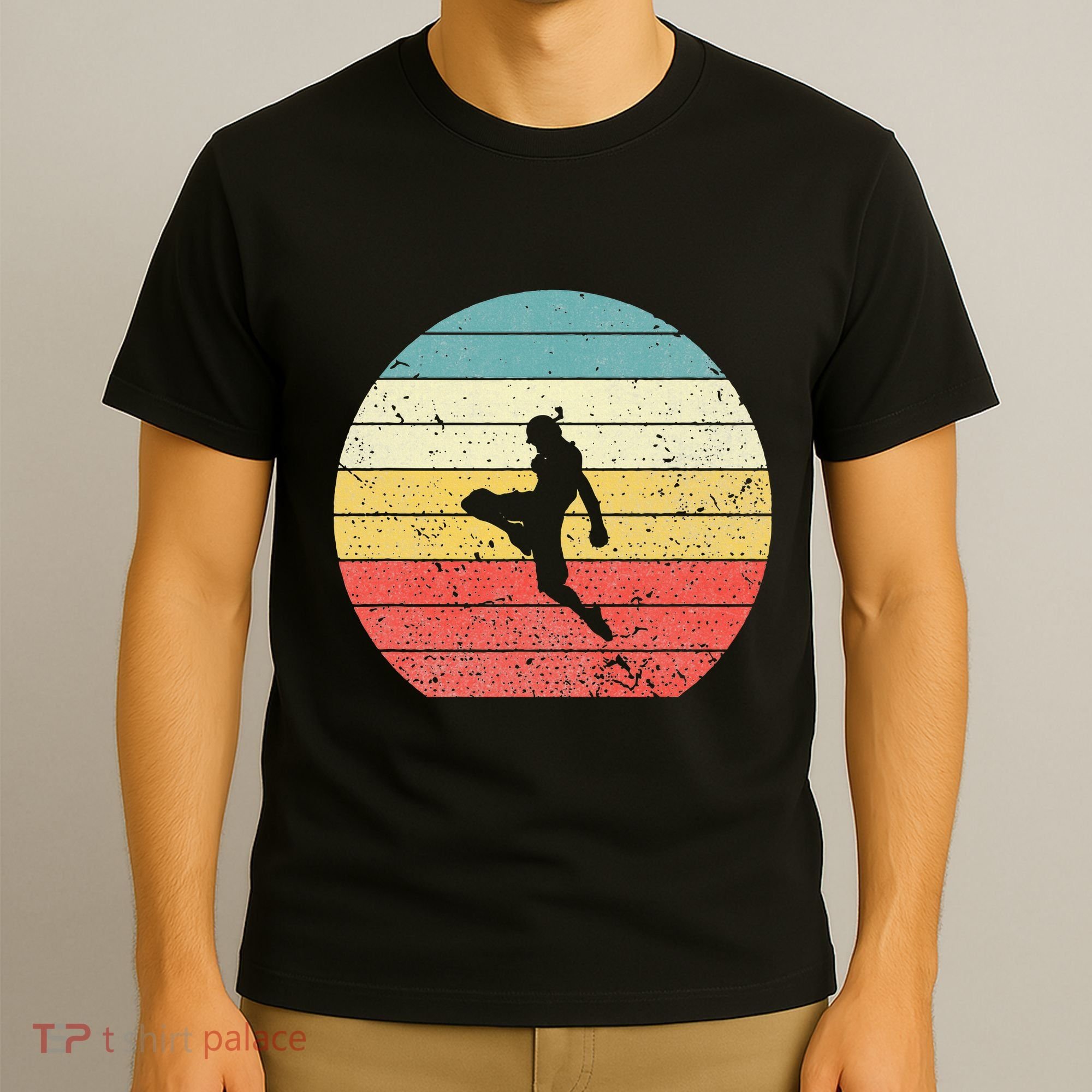 Muay Thai Vintage Retro Sunset Thai Boxing Kick T-Shirt