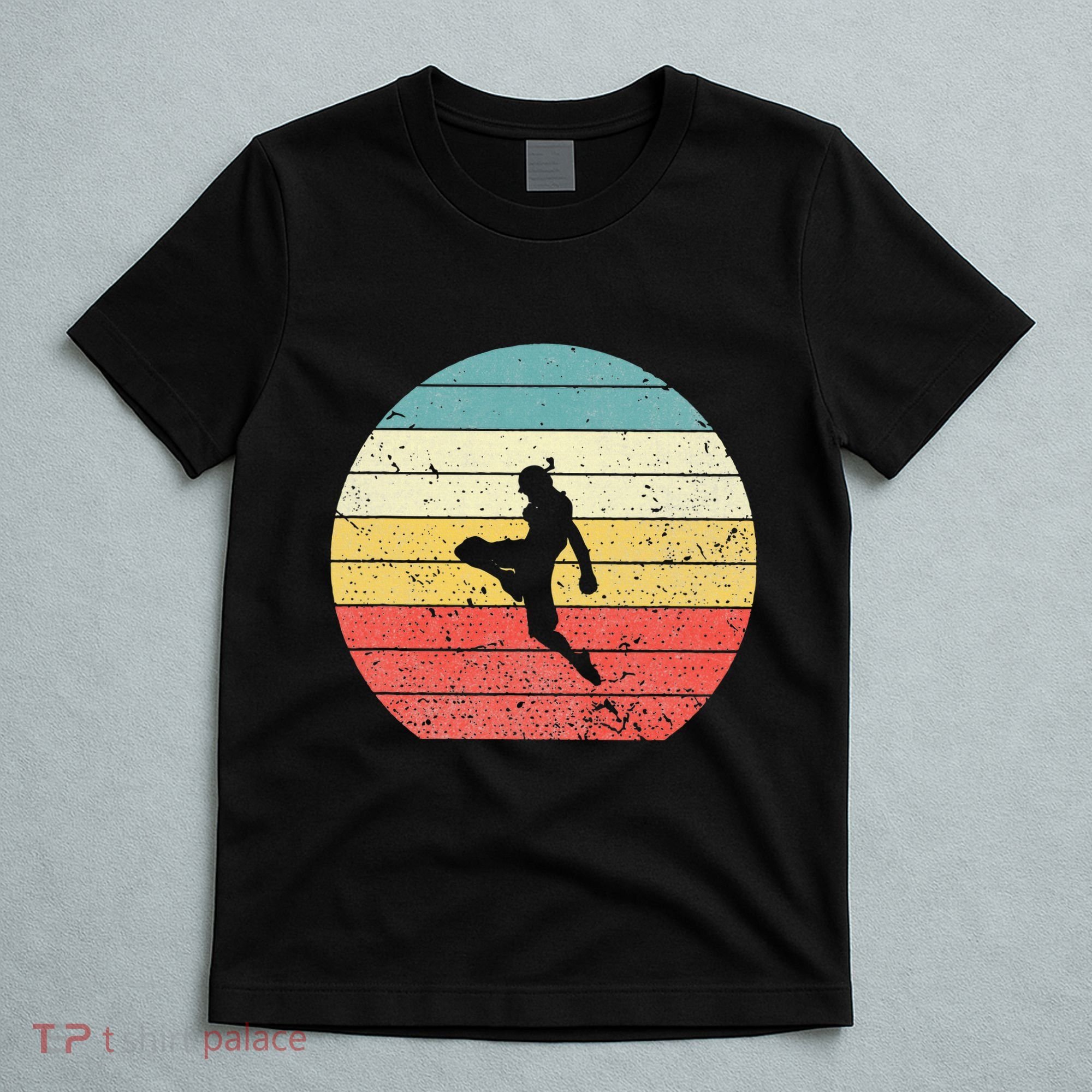 Muay Thai Vintage Retro Sunset Thai Boxing Kick T-Shirt