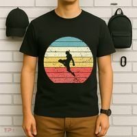 Muay Thai Vintage Retro Sunset Thai Boxing Kick T-Shirt thumb 6