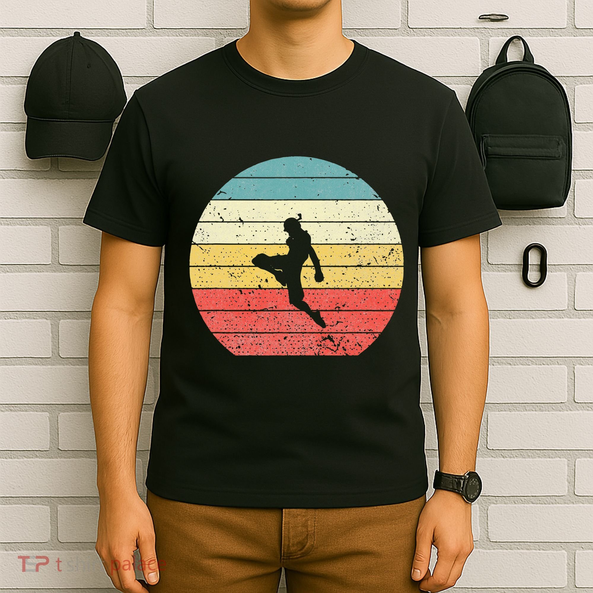 Muay Thai Vintage Retro Sunset Thai Boxing Kick T-Shirt