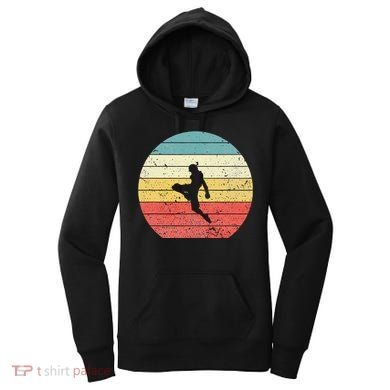 Muay Thai Vintage Retro Sunset Thai Boxing Kick Women's Hoodie