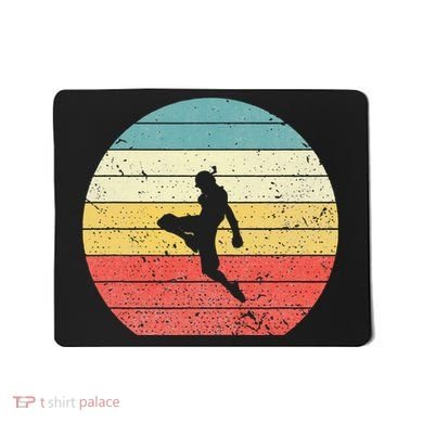 Muay Thai Vintage Retro Sunset Thai Boxing Kick Mousepad