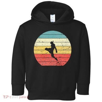 Muay Thai Vintage Retro Sunset Thai Boxing Kick Toddler Hoodie
