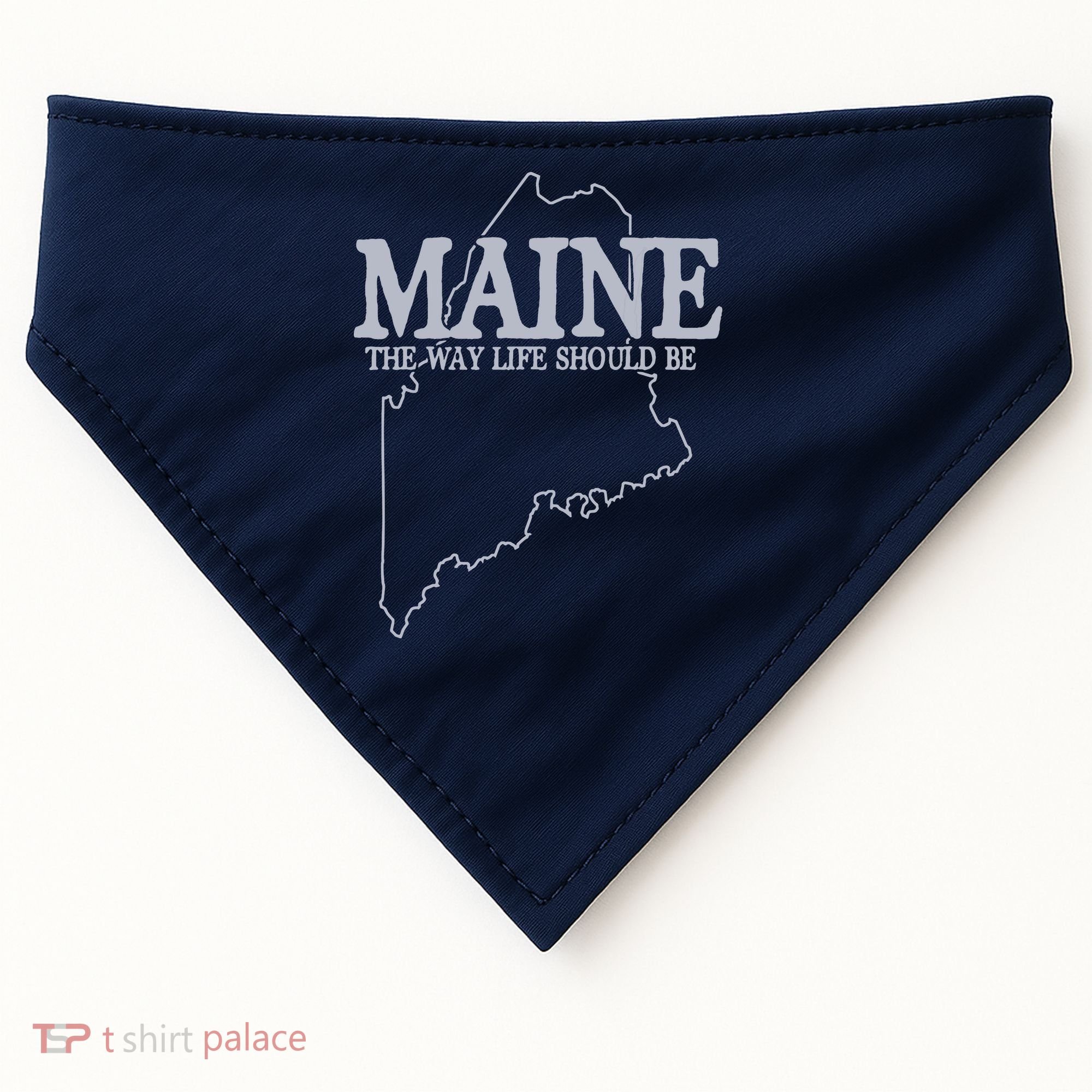 Maine The Way Life Should Be State Pride Graphic USA-Made Doggie Bandana