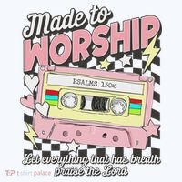 Made To Worship Scripture Bible Verse Christian Jesus Faith Kids T-Shirt thumb 4