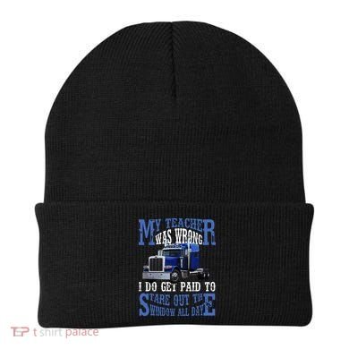 My Teacher Was Wrong Trucker Funny Beanie