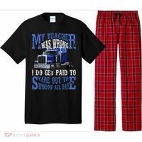 My Teacher Was Wrong Trucker Funny Pajama Set thumb 0