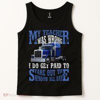 My Teacher Was Wrong Trucker Funny Tank Top thumb 2