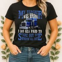 My Teacher Was Wrong Trucker Funny Women's T-Shirt thumb 2