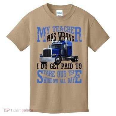My Teacher Was Wrong Trucker Funny Kids T-Shirt