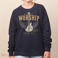 Made To Worship Psalm 95 1 Guitar Women's Sweatshirt thumb 0
