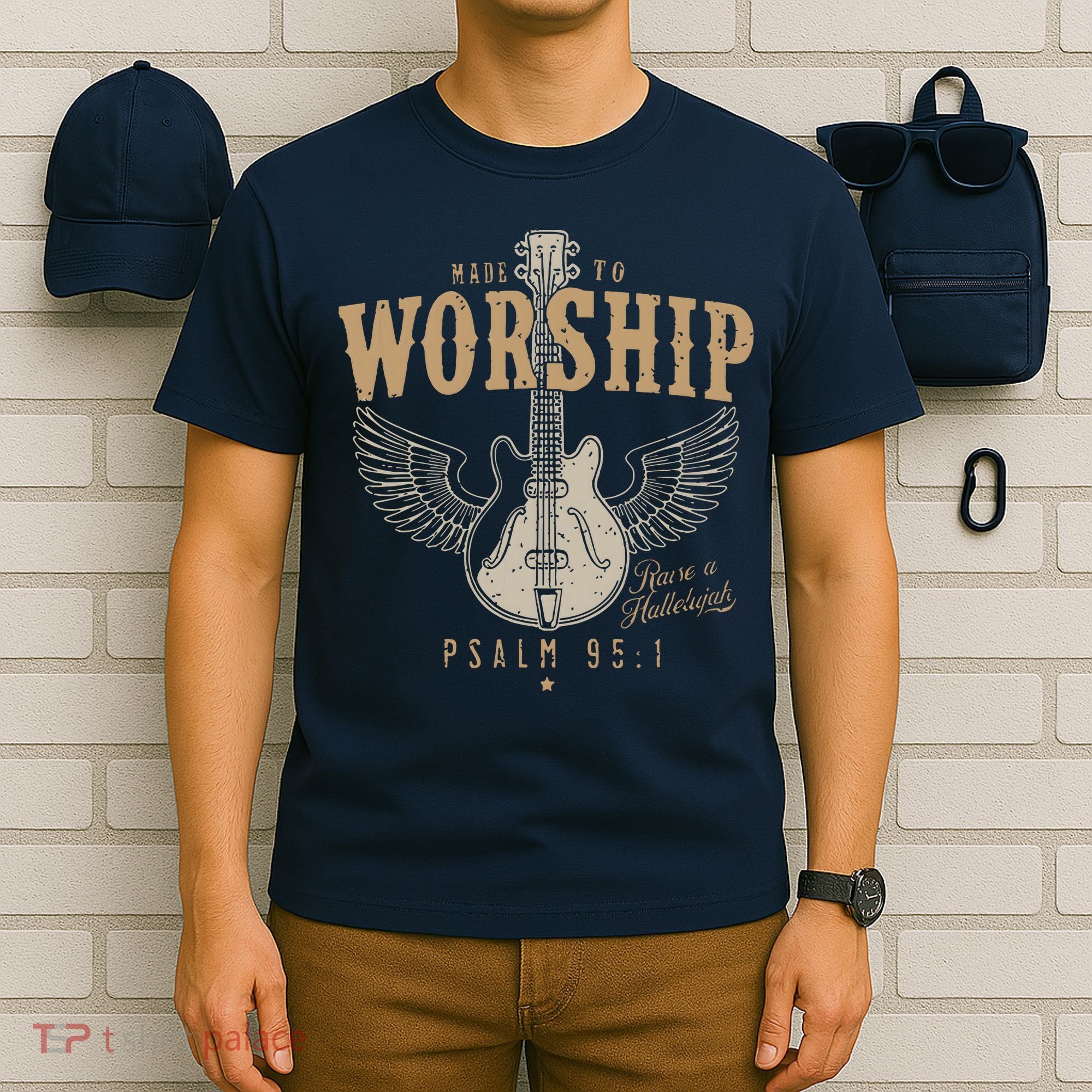 Made To Worship Psalm 95 1 Guitar T-Shirt