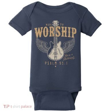 Made To Worship Psalm 95 1 Guitar Baby Bodysuit