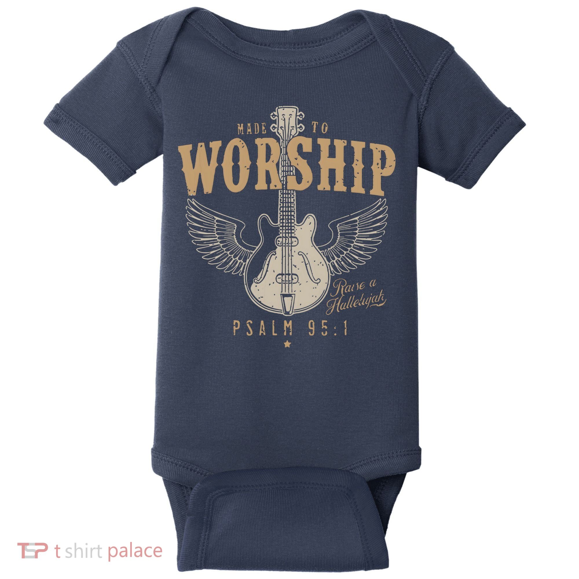 Made To Worship Psalm 95 1 Guitar Baby Bodysuit