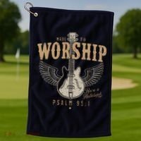 Made To Worship Psalm 95 1 Guitar Golf Towel thumb 1