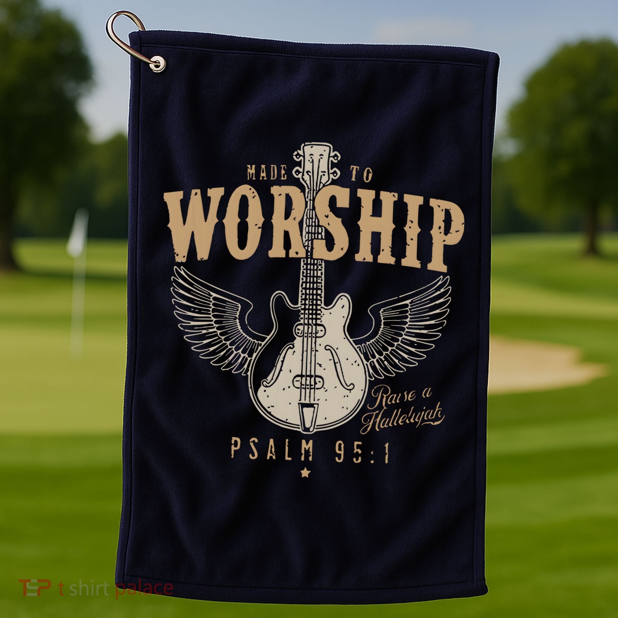 Made To Worship Psalm 95 1 Guitar Golf Towel