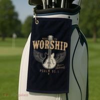 Made To Worship Psalm 95 1 Guitar Golf Towel thumb 2
