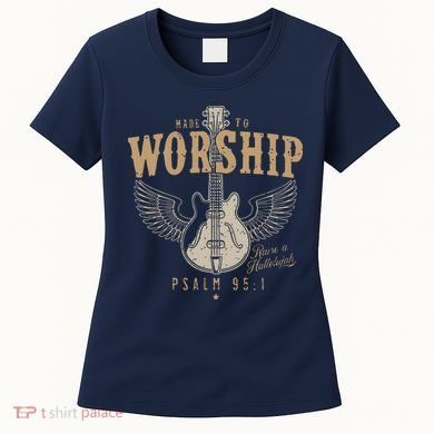 Made To Worship Psalm 95 1 Guitar Women's T-Shirt