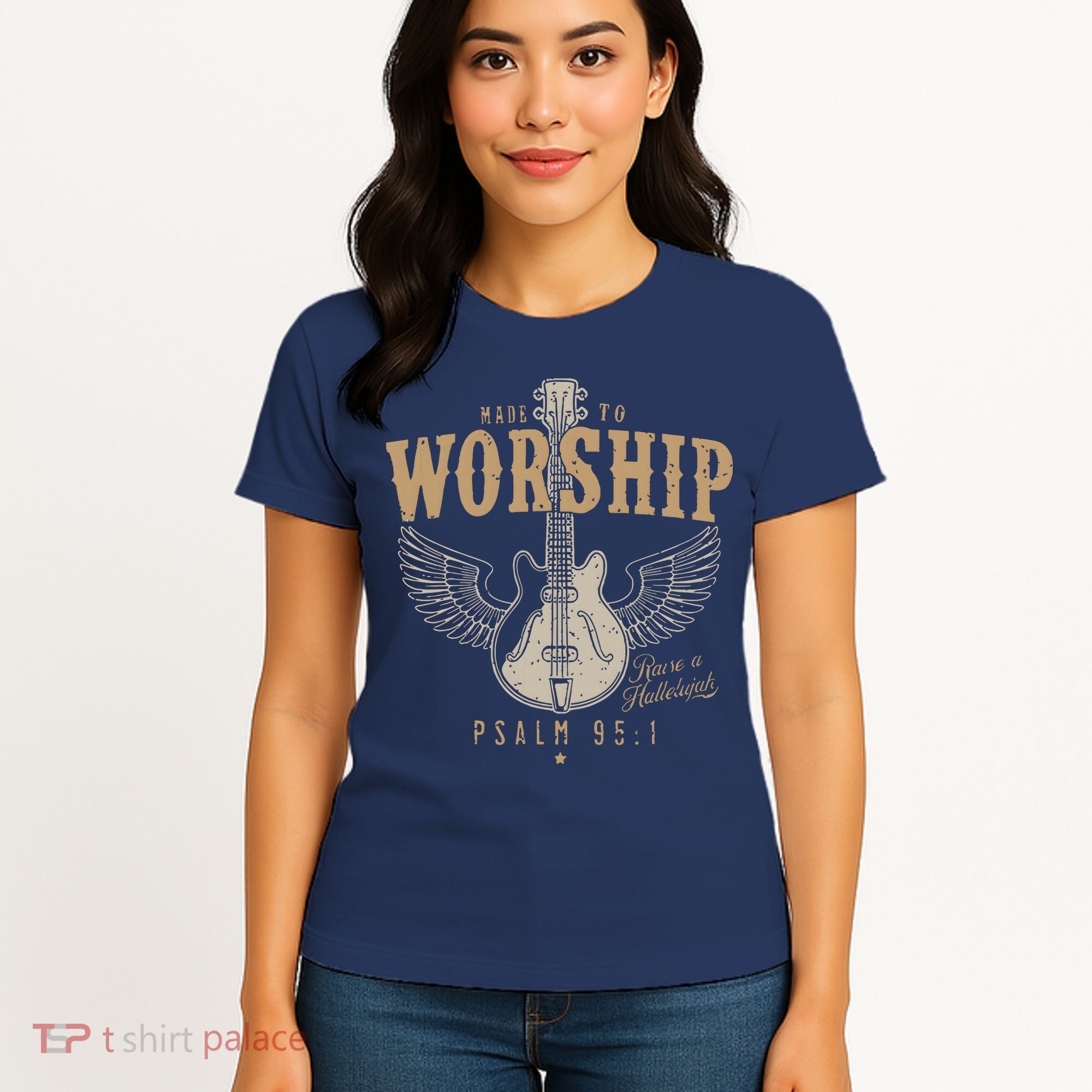 Made To Worship Psalm 95 1 Guitar Women's T-Shirt