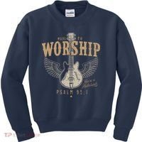 Made To Worship Psalm 95 1 Guitar Kids Sweatshirt thumb 0