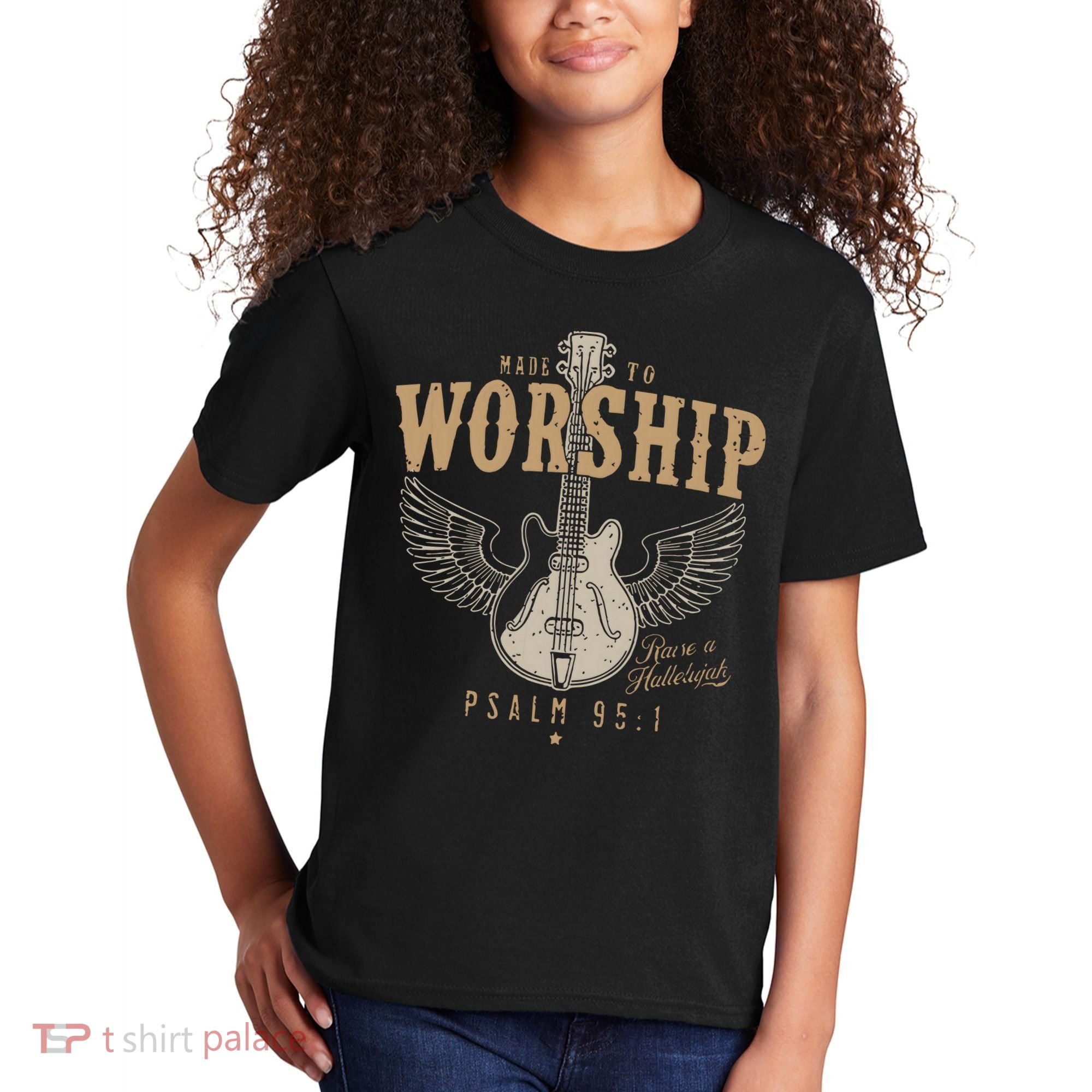 Made To Worship Psalm 95 1 Guitar Kids T-Shirt