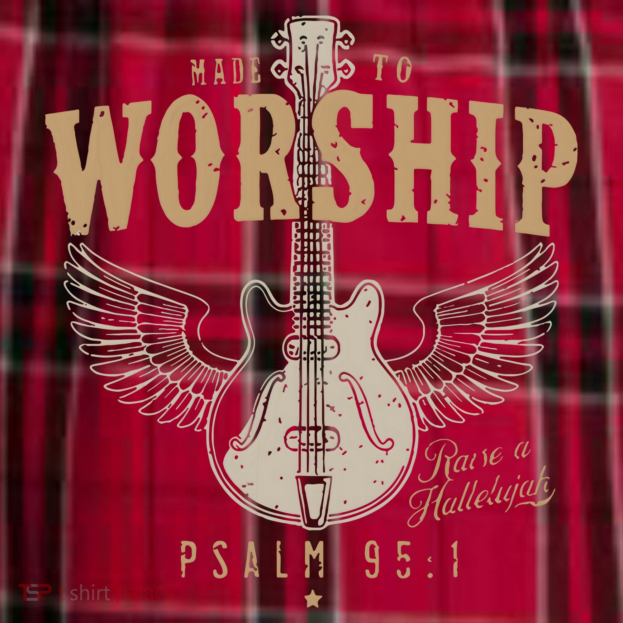 Made To Worship Psalm 95 1 Guitar Women's Flannel Plaid Pajama Pants