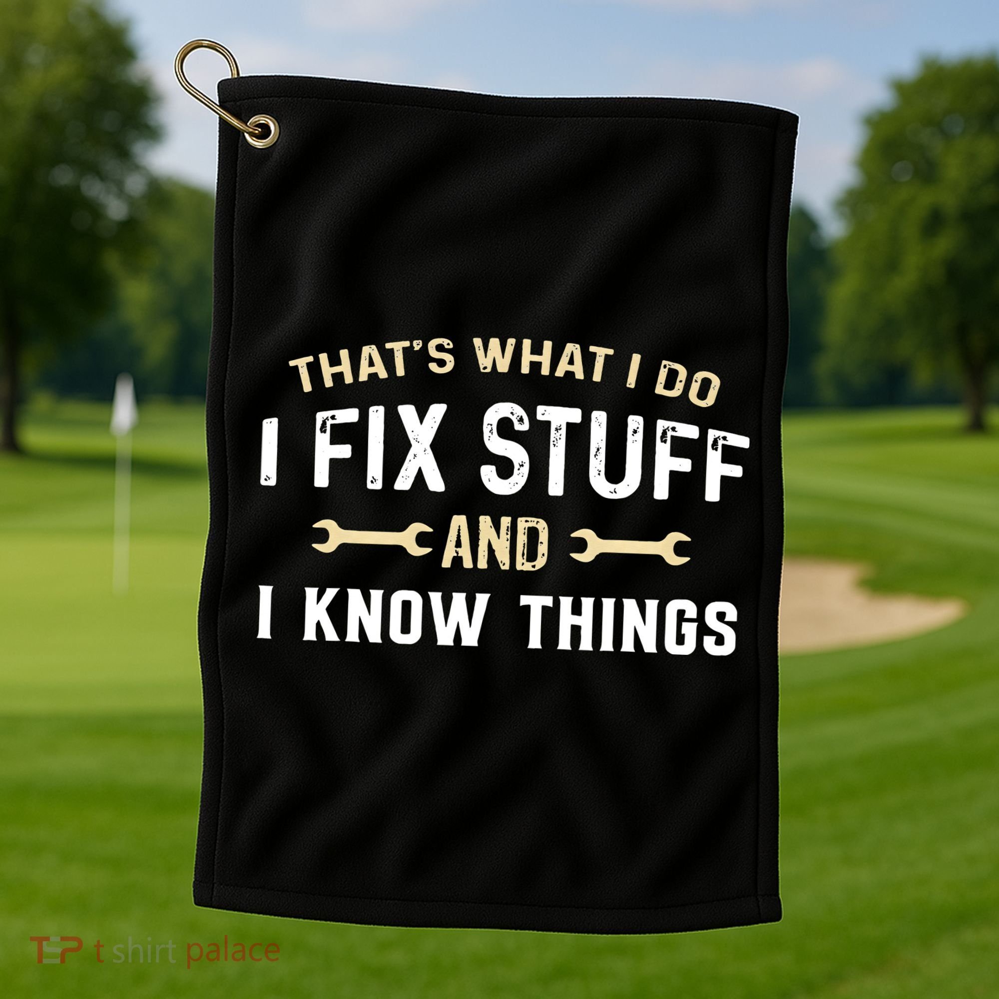 Mechanic Thats What I Do I Fix Stuff And I Know Things Golf Towel
