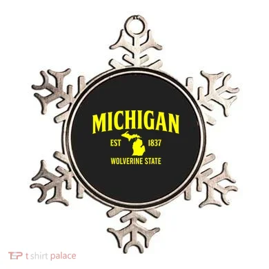 Michigan The Wolverines State Ornament
