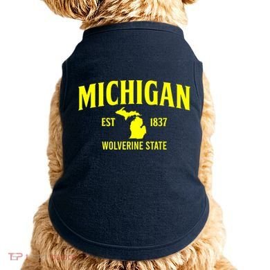Michigan The Wolverines State Doggie Tank
