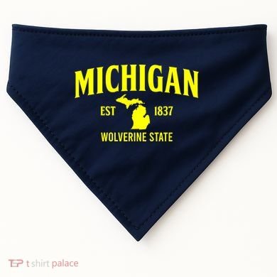 Michigan The Wolverines State USA-Made Doggie Bandana