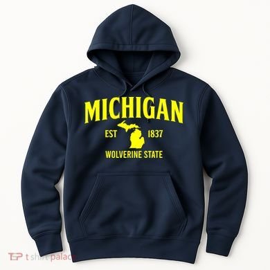 Michigan The Wolverines State Hoodie