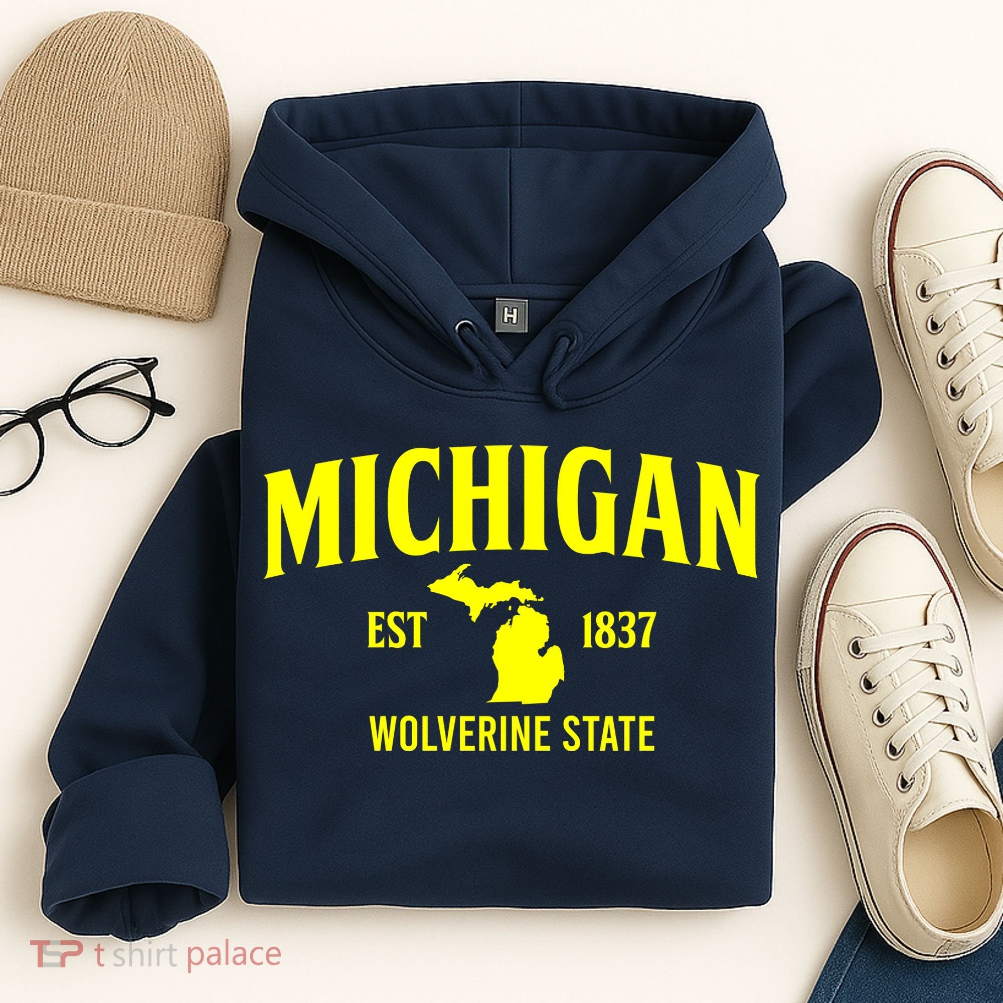 Michigan The Wolverines State Hoodie