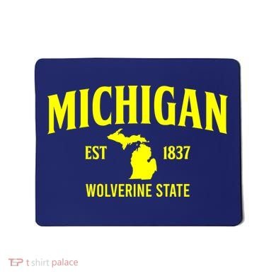 Michigan The Wolverines State Mousepad