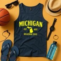 Michigan The Wolverines State Tank Top thumb 4