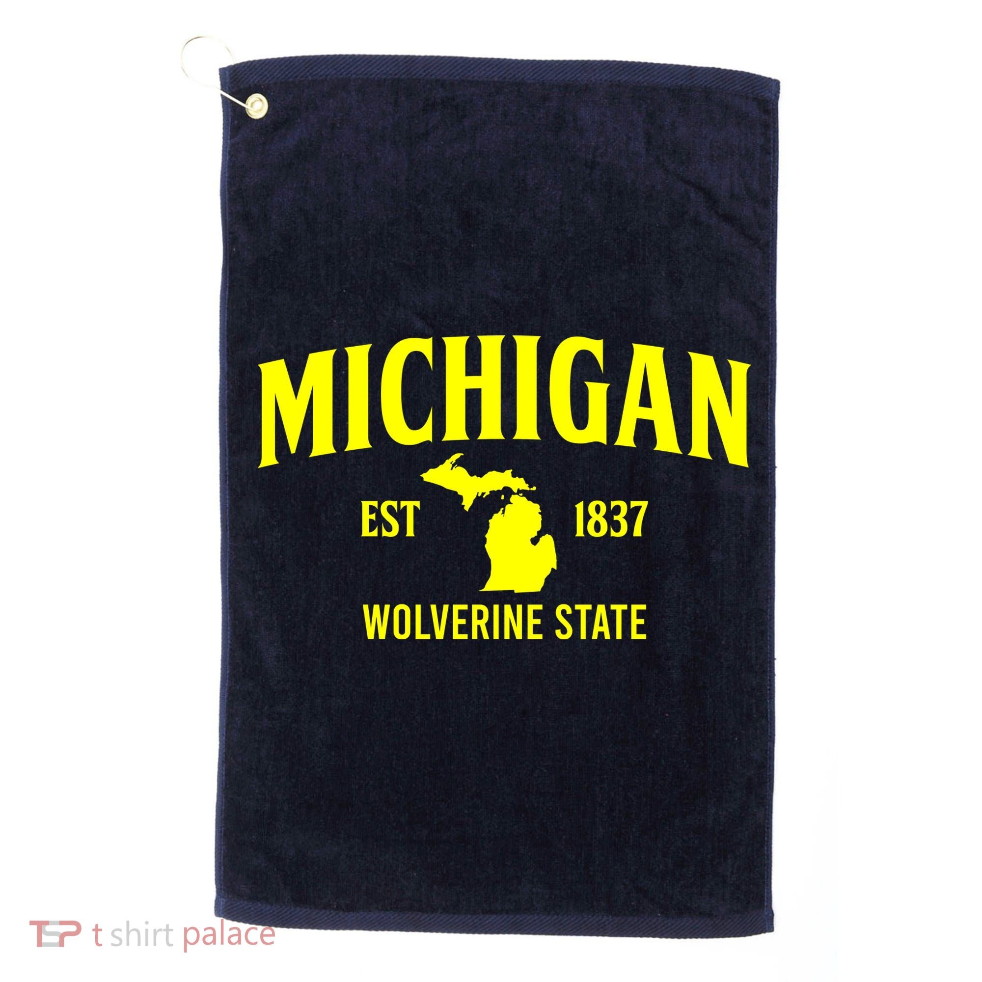 Michigan The Wolverines State Golf Towel