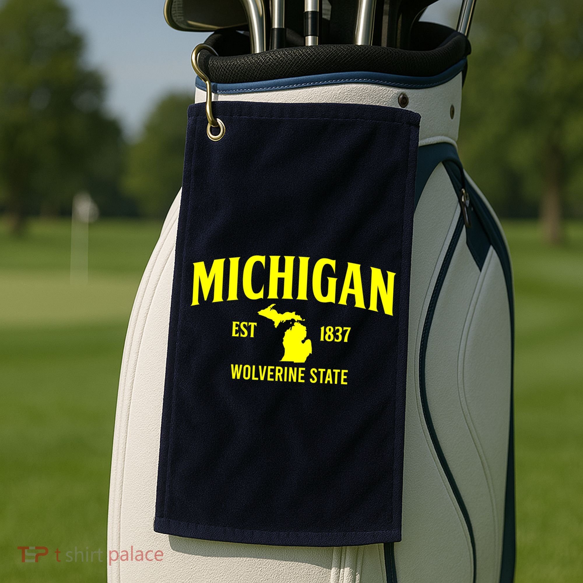 Michigan The Wolverines State Golf Towel