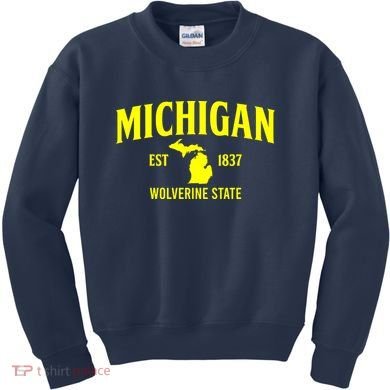 Michigan The Wolverines State Kids Sweatshirt